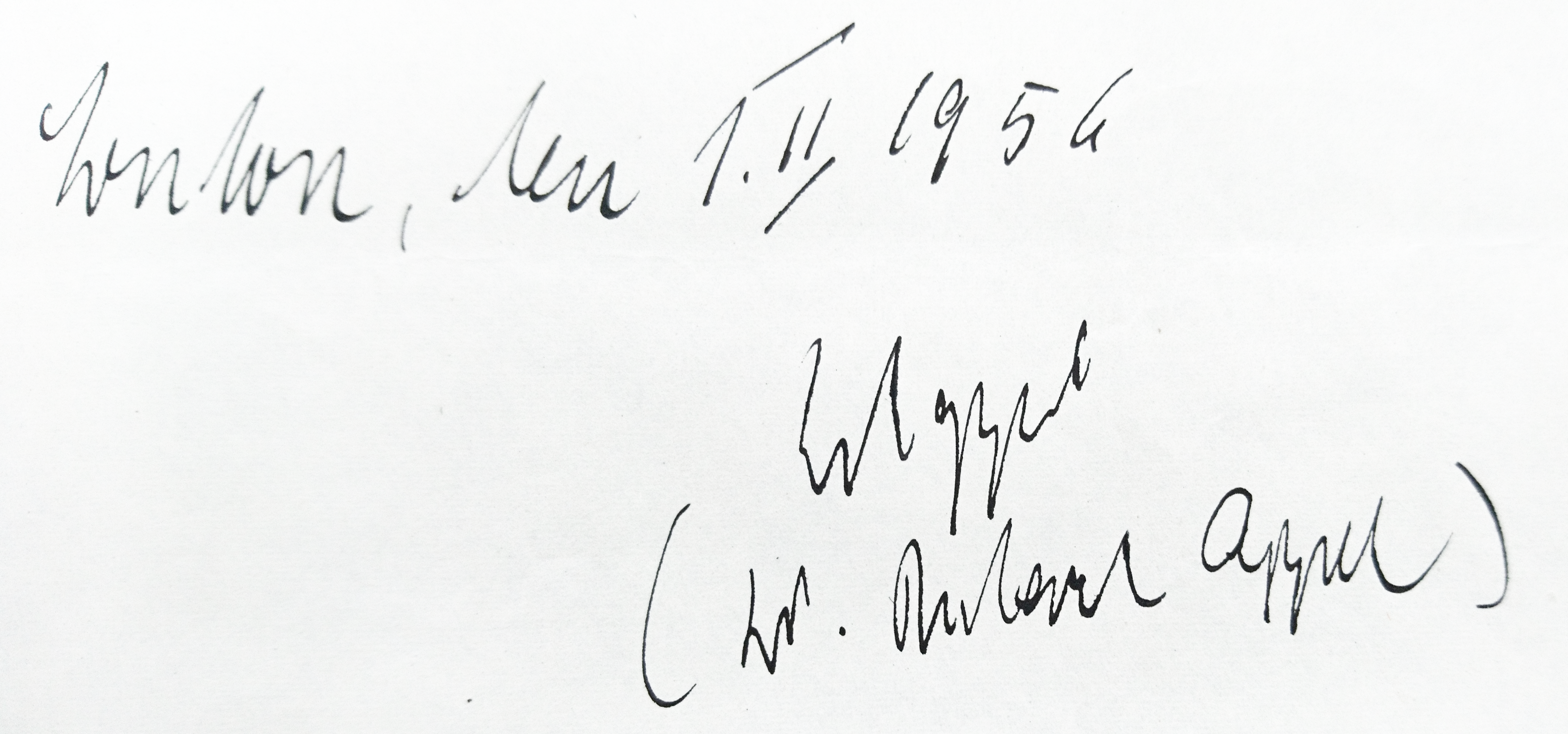 Unterschrift Richard Appel 1956, Entschädigungsakte Landesarchiv NRW OWL