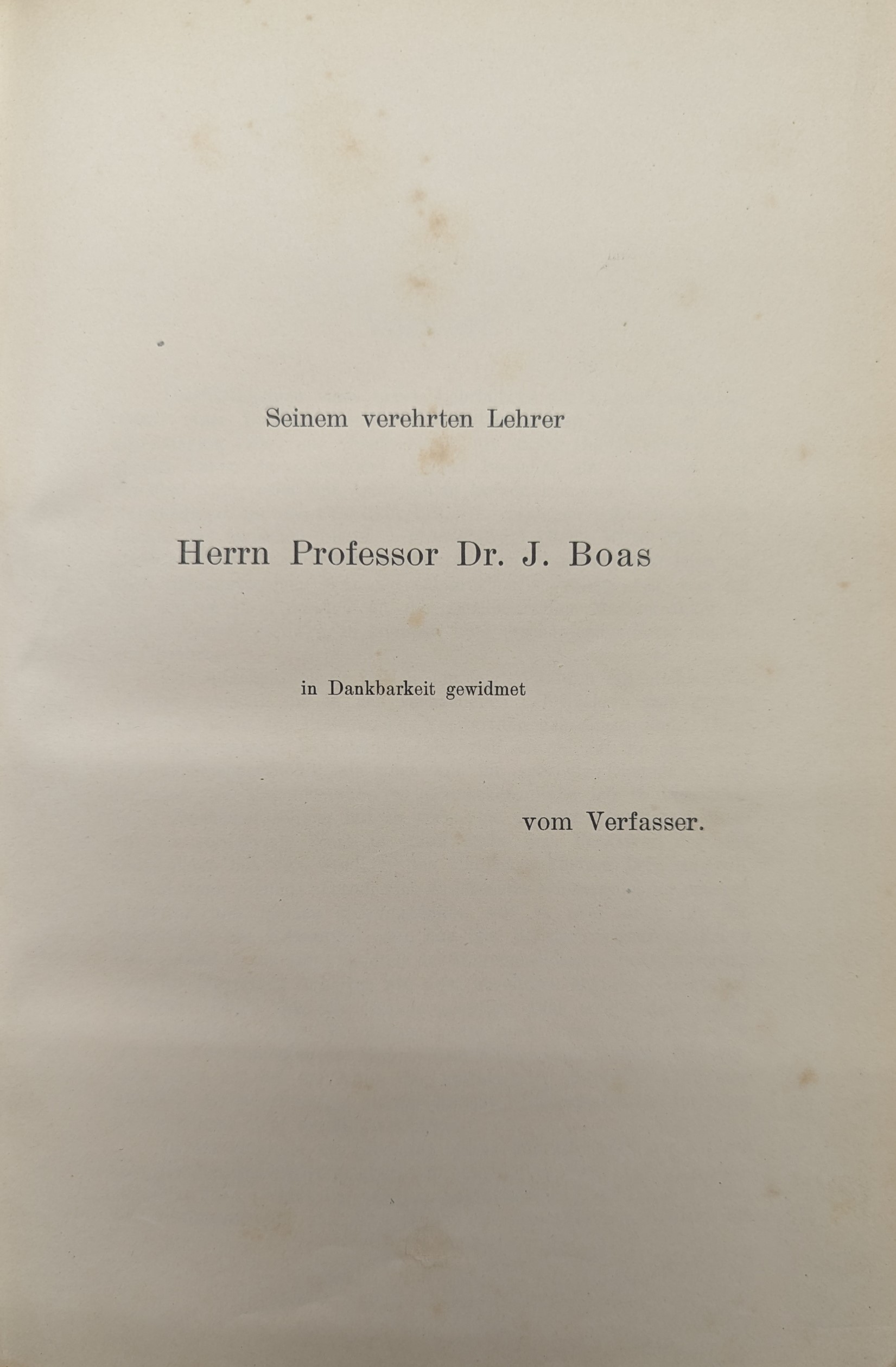 Widmung in Lehrbuch der Magenkrankheiten. Verlag S. Karger 1909. Quelle: Staatsbibliothek Berlin