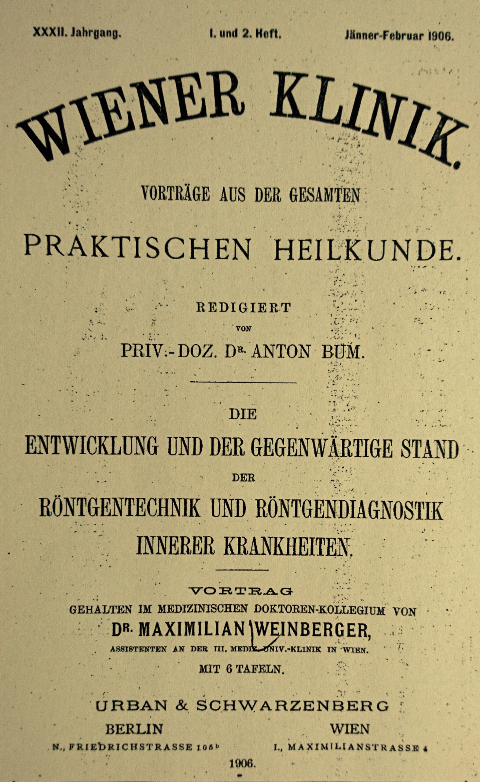 Votrag Rö Diagnostik 1906