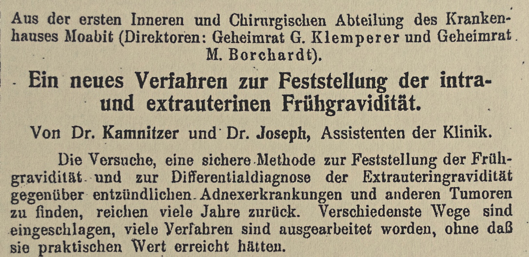 Medizinische Klinik 1922