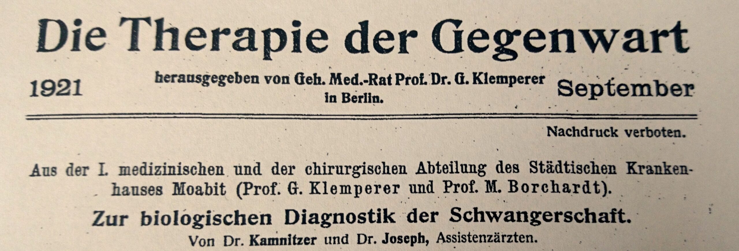 Ther Gegenwart 1921 S. 321 Sep Heft